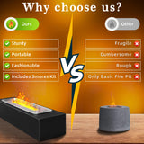 Tabletop Fire Pit with Smores Kit, Table Top Firepit Smores Maker, Portable Outdoor Fireplace Tabletop Decor Home Patio Balcony Backyard Gifts for Mom Dad Men - White Elephant Unique Gift, Black HRANBOTY