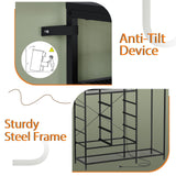 Black Dresser for Bedroom with 8 Drawers and Hanging Rack, 47 Inch Closet Dressers with LED Lights, Shelves & Charging Station, Clothes Storage Organizer Harpaq