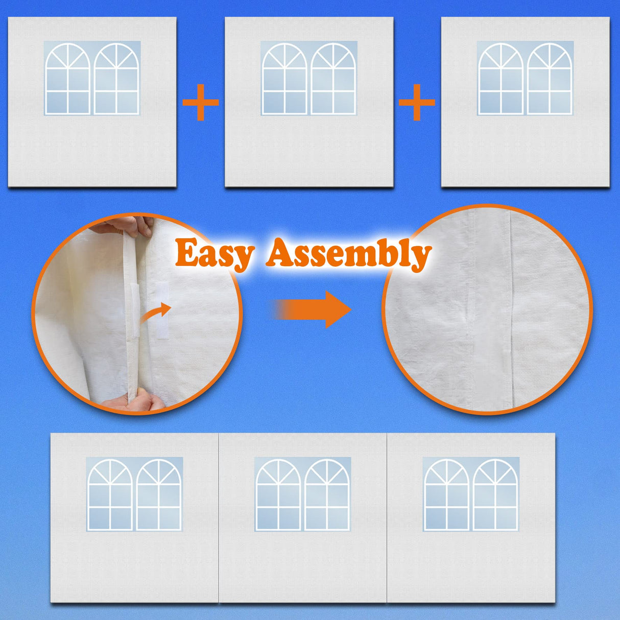 Strong Camel 10 x 20-Feet Carport Replacement Top Canopy Side Wall for Tent Top Garage Carport Shelter (Frame is not Included) (Side Wall) Strong Camel