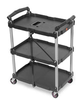 WEN Compact Foldable Service Utility Cart, Three Tier with 165-Pound Capacity (73065) WEN