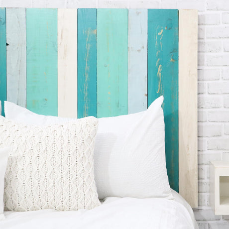 Barn Walls Serenity Mix Signature Design, Multicolored Solid Wood Headboard, Floating Panels, Wall Mount, Adjustable Height, Easy Assembly, King Size Barn Walls