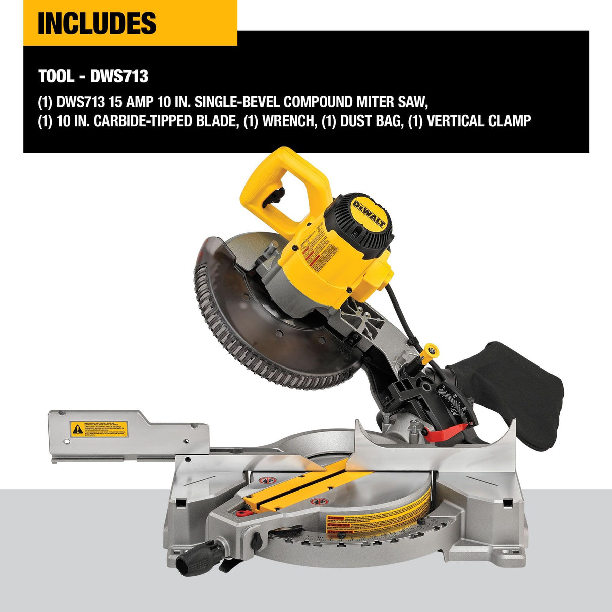 Dewalt DWS713R 120V 15 Amp Brushed Single Bevel 10 in. Corded Compound Miter Saw (Renewed) DEWALT