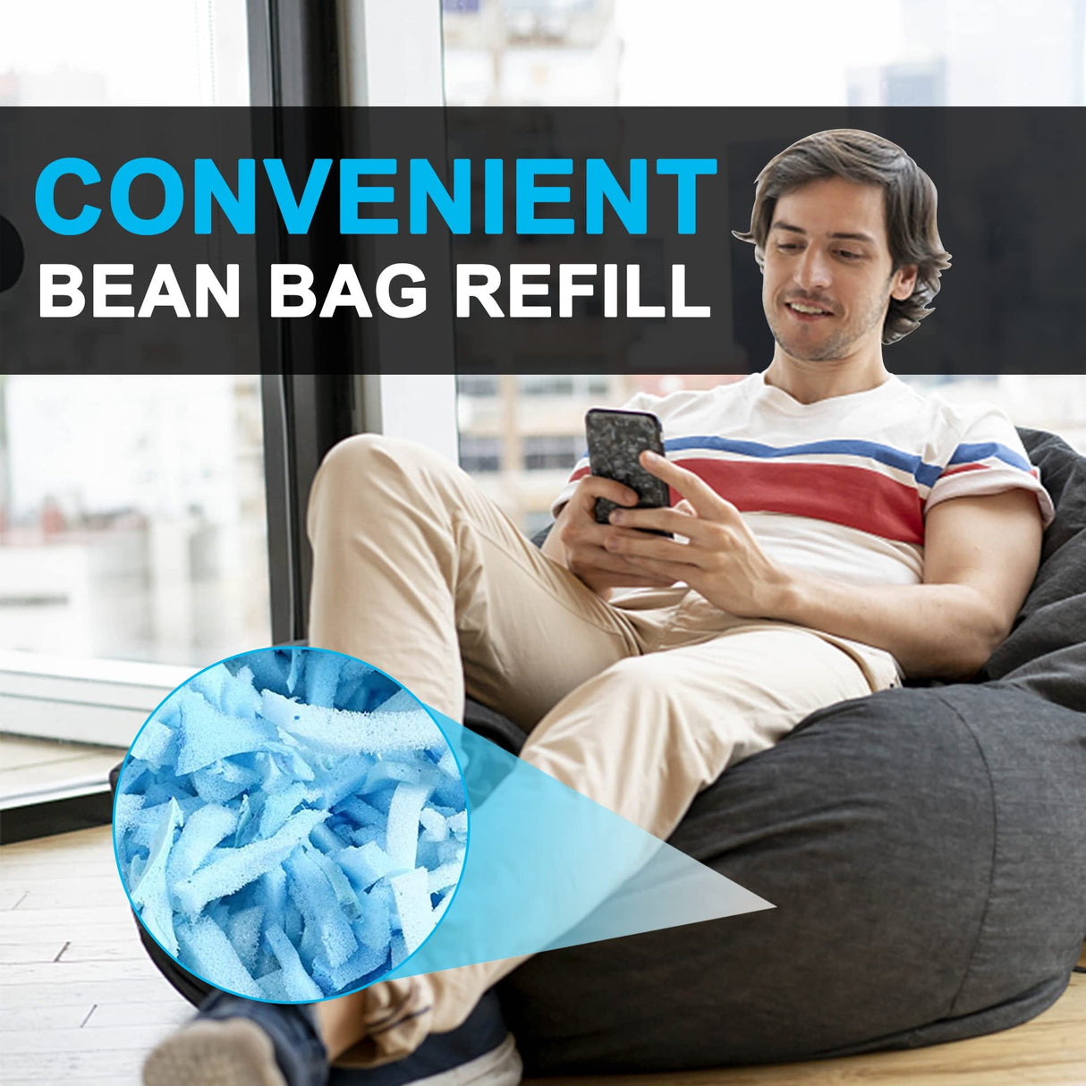 DR.DUDU 10lbs Shredded Memory Foam Filling for Bean Bag Filler, Soft and Convenient Pillow Stuffing Foam for Couch Cushion Dog Bed Chair Arts Crafts, Added Gel Particles DR.DUDU