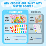 Shuttle Art Paint with Water Coloring Book for Kids, 25 Princess Themed Pages with 2 Brushes, Mess-Free Watercolor Paint Set, Travel-Friendly Art Craft Gift for Toddlers, Birthday Christmas Gift Shuttle Art