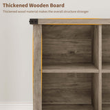 GarveeHome 8 Cube Storage Organizer Bookshelf, Farmhouse Horizontal Bookcase, 62 in Wood Storage Bookcase for Entryway, Long Low Bookshelves for Living Room (Grey, 8 Cube) GarveeHome