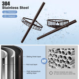 Corner Shower Caddy Tension Pole: Stainless Steel Rustproof 4-Tier Shower Organizer - 47-121 inch Adjustable Bathroom Shelves for Bathtub Shampoo Storage - Tension Rod Floor Standing Bath Rack -Bronze ESSEME