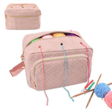 Crochet Bag Organizer, Yarn Storage Organizer, Yarn Holder for Crochet with Adjustable Shoulder Straps, Knitting Bag for crocheting, Crochet Hook Case Gifts for Crocheters (Pink) Uawsyut