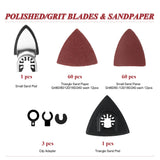 162𝑷𝑪𝑺 Oscillating Saw Blades Accessories - Multi Tool Blades and Sanding Kits - Precise Cuts on Wood, Metal, Plastics - Quick Release Compatible with Dewalt,Milwaukee Makita, Ryobi, Rockwell Vypart