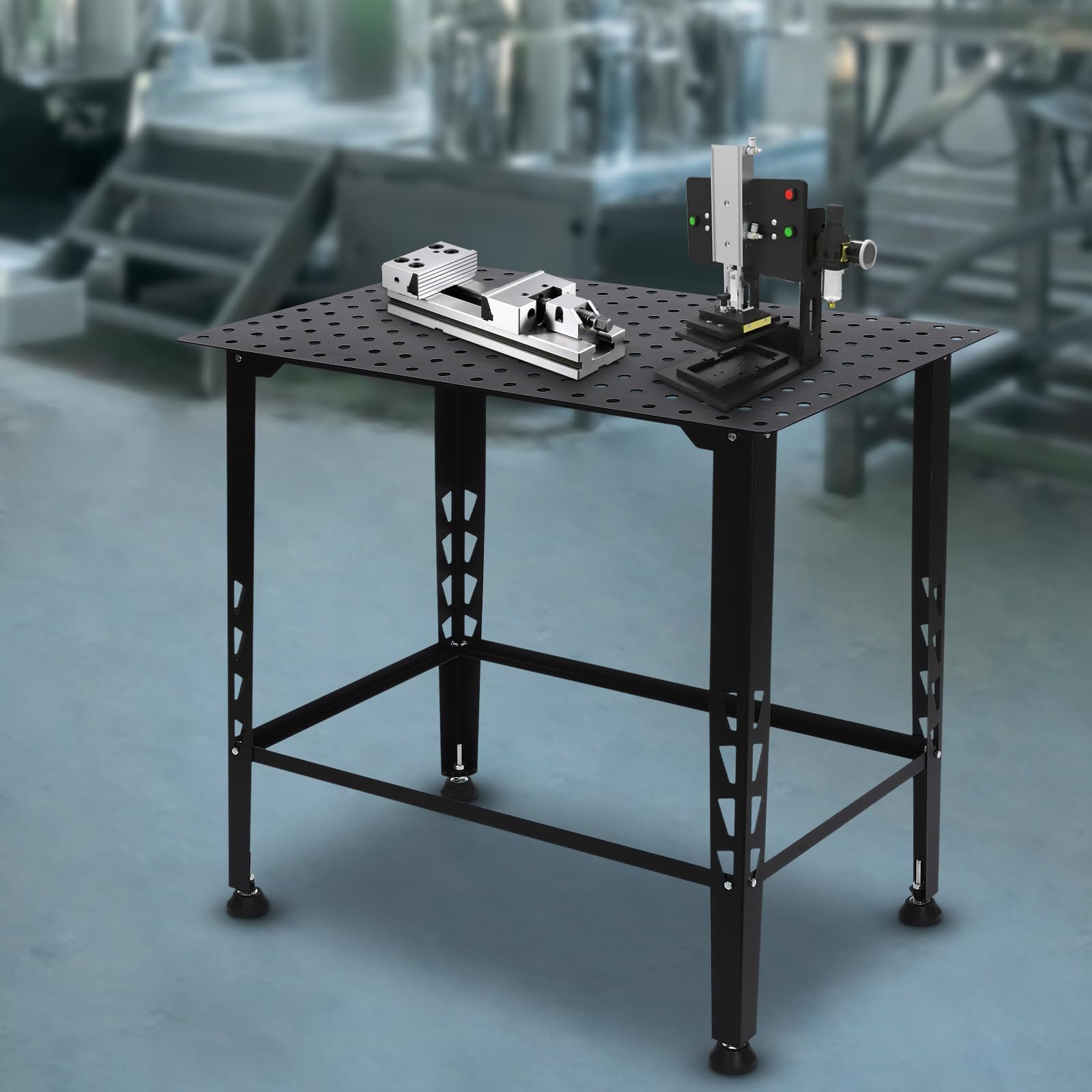 Welding Table,36" X 24" Welding Table Top,0.157in Thick Fabrication Table,600Lbs Load Capacity Metal Workbench,Portable Work Bench With Double-Layer Storage Heavy Duty Carbon Steel Weld Table - WoodArtSupply