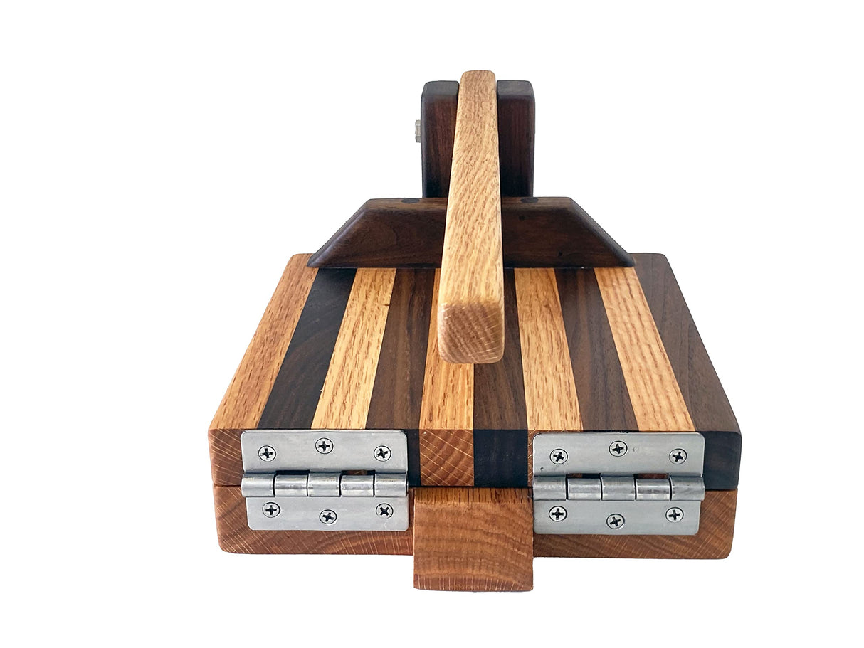 Central Coast Woodworks Tortilla Press - Red Oak & Walnut- 8 inch Wooden Tortilla Press, Hardwood Tortilla Maker, Square Wood Flour Tortilla Press for Mexican Tortillas Roti Burrito, Tacos, Patacones Central Coast Woodworks