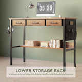 Maihail Small Desk with Drawers for Bedroom, Small Vanity Desk Without Mirror, 39.5inch, Writing Desk with Bookshelf, Computer Desk with Storage Drawers, Vanity Table no Mirror Rustic Brown Maihail