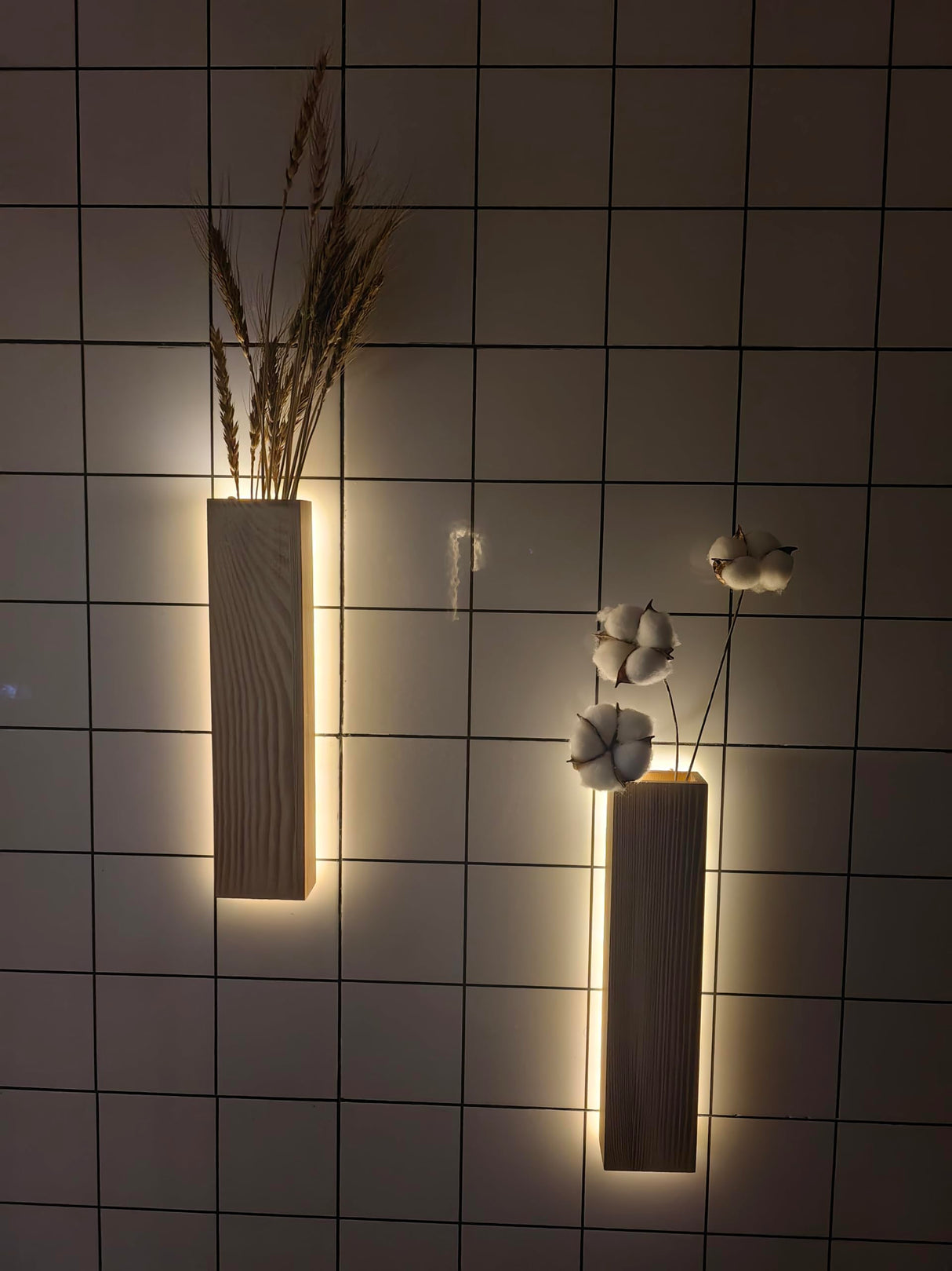 Artificial Eucalyptus with LED Lights Wall Planters Rustic Wall Decor with Lights Wall Sconces Fake Vines for Room Decor Home Bedroom Living Room Bathroom Hanging Vase for Dried Flowers Faux Plants Comtelek