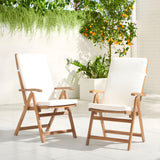 OC Orange-Casual Folding Patio Dining Chair Set of 2, Outdoor Acacia Wooden Reclining Chair w/Armrest & Removeable Cushion, FSC Certified Wood, for Porch, Backyard, Garden, Indoor, Beige OC Orange-Casual
