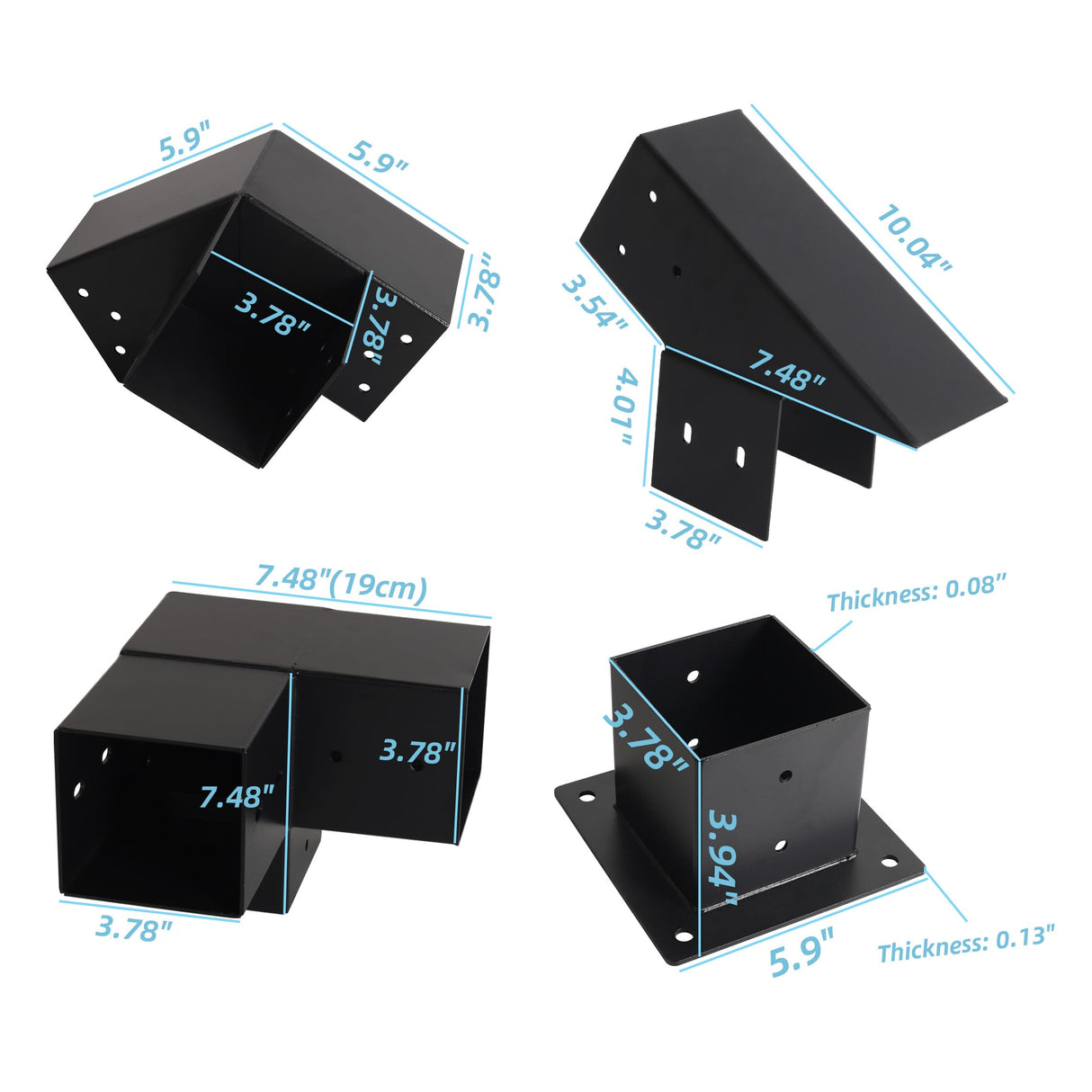 30° Slanted Pergola Kit for 4" x 4" Wood Pergola, DIY Wood Roof Pergola Brackets Kit, for Gazebo, Pergolas, Gardens, Wood Stand Sheds, Metal Gazebo Kits - with Screws Riyhch