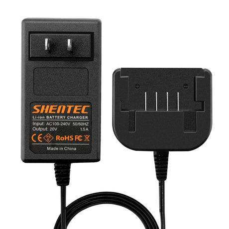 Shentec 20V Li-ion Charger PCC692L PCC691L Compatible with 20V Porter Cable PCC685L PCC680L PCC681L PCC682L PCC699L,Also Compatible with 20V Black & Decker LBXR20 LB20 LBX20 Lithium Battery Shentec