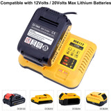 DCB112 Battery Charger Replacement for De-Walt 12V 20V and 60V MAX Lithium-Ion Battery DCB201 DCB200 DCB612 DCB609-2 DCB609 DCB606 DCB606-2 DCB208 DCB206 DCB206-2 DCB204 DCB203 DCB126 DCB127 Gonocop