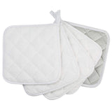 100% Cotton Kitchen Everyday Basic Terry Pot Holder Heat Resistant Coaster Potholder for Cooking and Baking Set of 5 White Lifaith