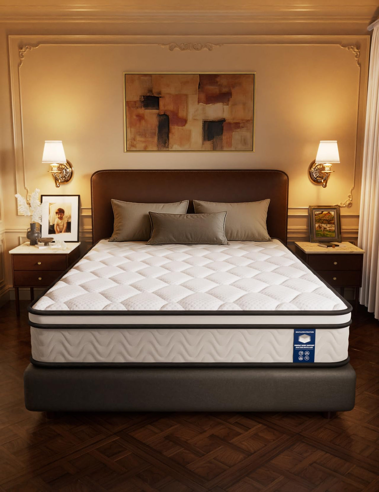Full Mattress, 10in Memory Foam Hybrid Mattress, Medium Firm and Individually Pocket Springs - Pressure Relief, CertiPUR-US Certified, Motion Isolation-Extra Edge Support. (White, Full, 10, Inches) Om Vasudhare