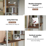 Merax Silver Full Loft Bed with Built-in Desk and Shelves for Efficient Space Utilisation Merax