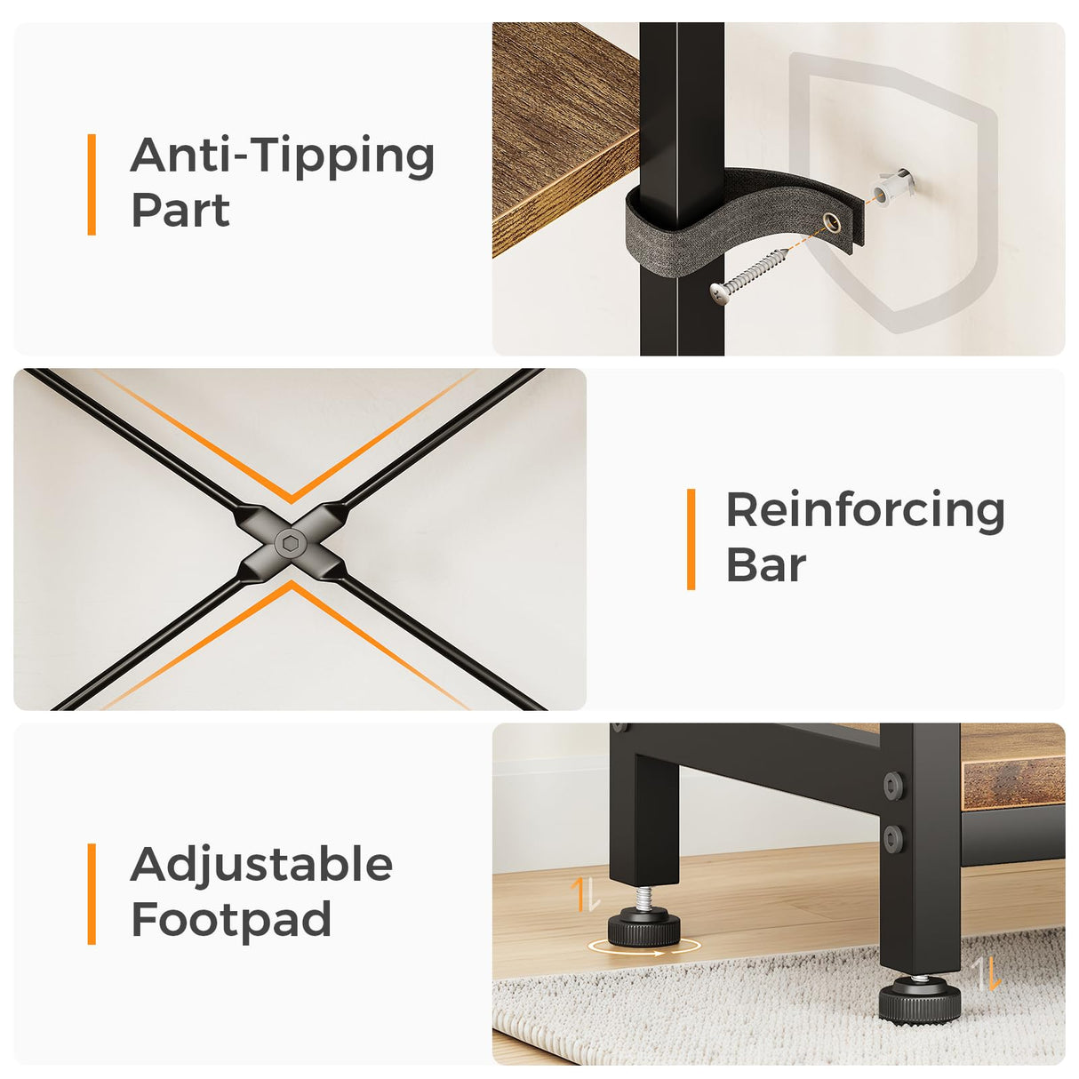 Casaottima Corner Bookshelf 5 Tier, 57 Inches Reversible Book Shelf for Living Room, Industrial Wooden Bookcase with Open Shelves and Metal Frame for Bedroom, Home Office, Kitchen, Rustic Brown Casaottima