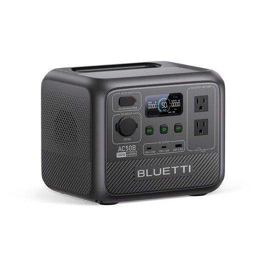 BLUETTI Portable Power Station AC50B, 448Wh LiFePO4 Battery Backup w/ 2 700W AC Outlets (1050W Surge), 0-80% in 45 Min., Solar Generator for Camping, Road Trip, Outage (Solar Panel Optional) - WoodArtSupply