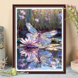 JXDXDJ Dragonfly Diamond Art Kits for Adults,Flowers 5D Diamond Painting Kits for Beginners,DIY Round Full Drill Diamond Dots Gem Art for Adults,Paint by Diamonds Pictures Crafts Home Decor 12x16 in JXDXDJ