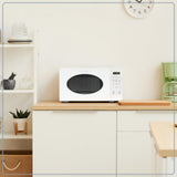 Nostalgia Modern Retro Countertop Microwave Oven - 700-Watt - 0.7 cu ft - 12 Pre-Programmed Cooking Settings - Digital Clock - Kitchen Appliances - White Nostalgia