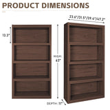 AKFJOSGE Expandable 3-in-1 Convertible Bookcase with Adjustable Width, Corner & Straight Shelf Design, 4-Tier Modern Storage Organizer, Space-Saving Wooden Bookshelf for Living Room, Bedroom AKFJOSGE