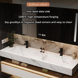 ZGNBSD Bathroom Vanity with Sink - Floating Bathroom Vanity | LED Smart Defogging Medicine Cabinet Included | Solid Wood Modern Bathroom Vanity | Wall Mounted (Double Sink,60") ZGNBSD