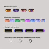 YIMUSTUK 48" Curved Electric Fireplace Heater, Front Wall Mounted/Table Top, W/Remote Control, Touch Screen, 4 Flame Colors and 8 Emberbeds Colors, Adjustable Brightness/Speed/Temperature/Timer YIMUSTUK