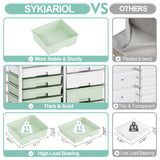 SYKIARIOL 14 Drawer Rolling Cart with Tabletop & DIY Pegboard, Storage Cart with Wheels, Classroom Organizers Utility Cart for Office Home School, Art Supplies, Mobile Craft Organizer, Green SYKIARIOL