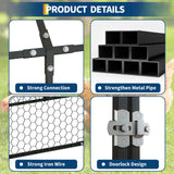 Garvee Large Metal Chicken Coop, Chicken Runs for Yard with Waterproof and Anti-UV Cover, Portable Chicken coop for Outdoor Chicken Rabbit Duck, Black, 160"×40"×40" Garvee