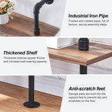 HOMBAZAAR Industrial Pipe Bookshelf,7 Tier Pipe Shelving,Wall Mounted Ladder Shelves with Metal Frame for Home Office,Living Room,Oak Brown HOMBAZAAR