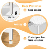 BEHEY Night Stand, Bedside Table, Adjustable Leveling Dorm Nightstand with 3 Drawers Storage, End Table with Corner Protectors, Nightstand with Charging Station, 3-Tiers，White, 15.75 Inch BEHEY