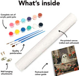 Mrnsiet 3 Pack Ghost Paint by Numbers Kit for Adults, Halloween Ghost Adult Paint by Number Kits on Canvas, Acrylic Bathroom Easy Paint by Numbers for Gift Home Decor 12x16 Inch Mrnsiet