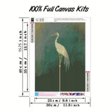 5D Bird Diamond Painting Kits for Adults Beginner,Diamond Art Kits for White Crane,DIY Round Full Drill Diamond Dots Paintings with Gem Art Crafts for Home Wall Decor 12X16 Inch GEMFAMILY