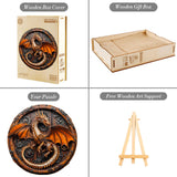 KAAYEE Wooden Puzzles for Adults, 3D Vision Mechanical Dragon Wooden Jigsaw Puzzles, Unique Shape Advanced Wood Puzzle Adult, 3D Effect Flat Puzzle Birthday Gifts Family Games (M-11.4 * 11.3in-200pcs) KAAYEE