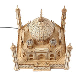 3D Wooden Puzzles for Adults 388pcs LED Light Taj Mahal Castle DIY Wooden Assembly Kit for Teens Kids Home Decor VanBasic