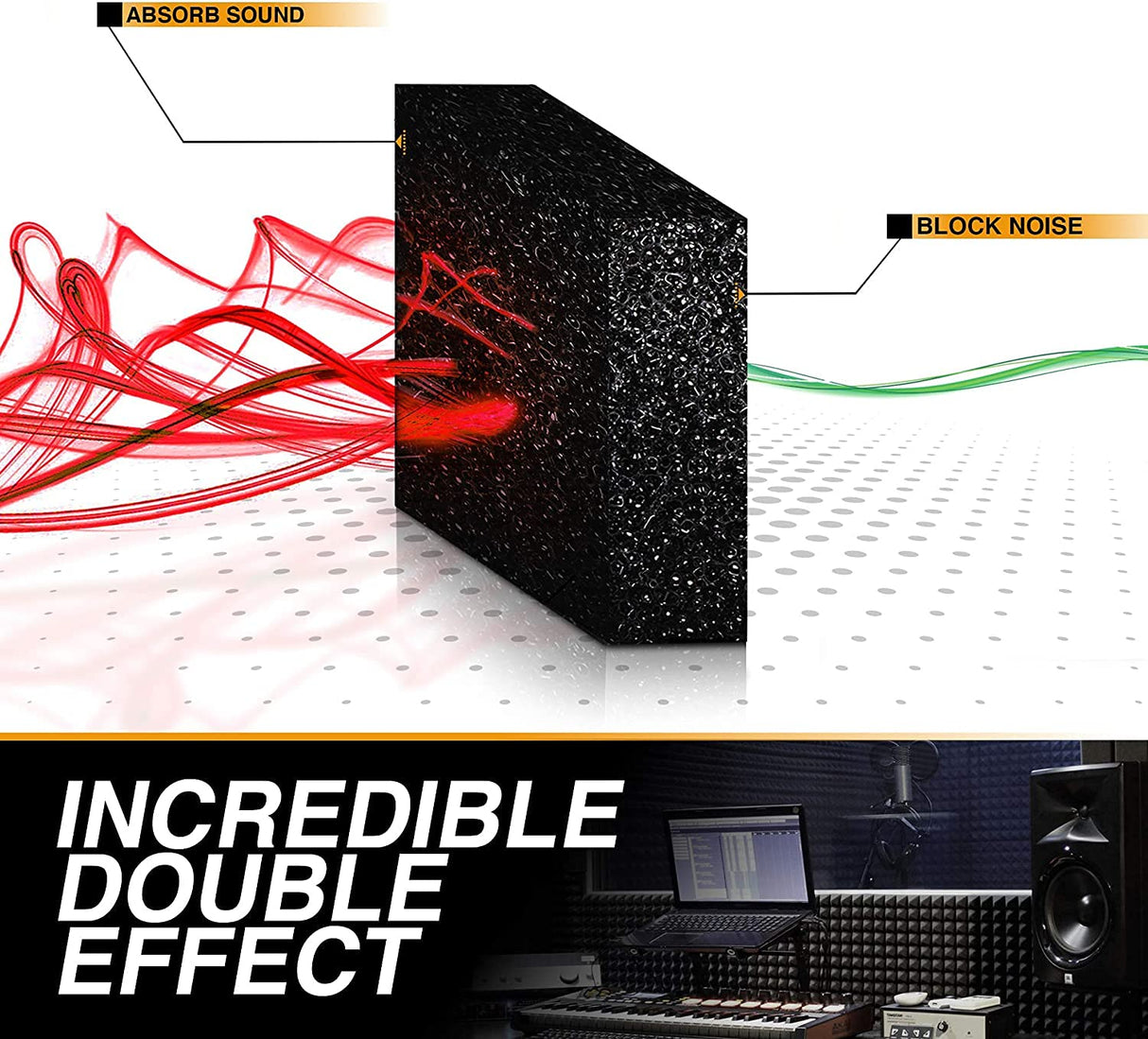 52 Pack Acoustic Panels 1 X 12 X 12 Inches - Acoustic Foam - High Density- Soundproof Studio Wedges - Charcoal audiosoul