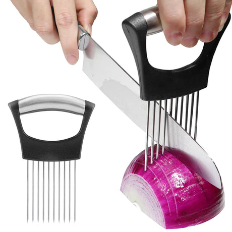 JAYVAR Onion Holder for Slicing, Lemon Slicer Onion Cutter for Slicing, Vegetable Cutter for Potato and Tomato, Avocados, Eggs, Food Slicer Assistant Tool for Slicing Fruit Lemon and Meat JAYVAR