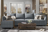 HONBAY Modular Sectional Couch with Reversible Chaise L-Shape Sofa 4-Seat Corner Couch Modular Sofa with Storage Seat, Bluish Grey HONBAY