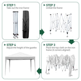 VINGLI 10x10 Pop Up Canopy Tent with Sidewalls, Outdoor Gazebo Canopy Tent, Patio Event Tents Outdoor Commercial Canopy for Parties (White) VINGLI