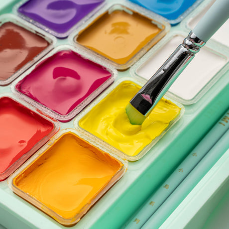 HIMI Gouache Paints Set, 18 Colors, 30g, jelly gouache paint set, Non Toxic Paint for Canvas and Paper, Art Supplies for Professionals, and More (Green Case HIMI