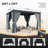 Jolydale Louvered Pergola 10' x 12' Outdoor Aluminum Pergola with Adjustable Top for Decks, Gardens and Backyards, Gray Jolydale