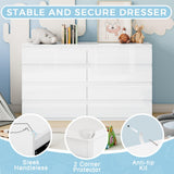 OtterOasis White Wood Dresser for Bedroom, 8 Drawer Dressers for Clothes Storage, Modern Dresser with Wide Drawers, Wide Wooden Chest Drawers for Living Room, Entryway, TV Stand(55" W x15.4 Dx32.3 H) OtterOasis