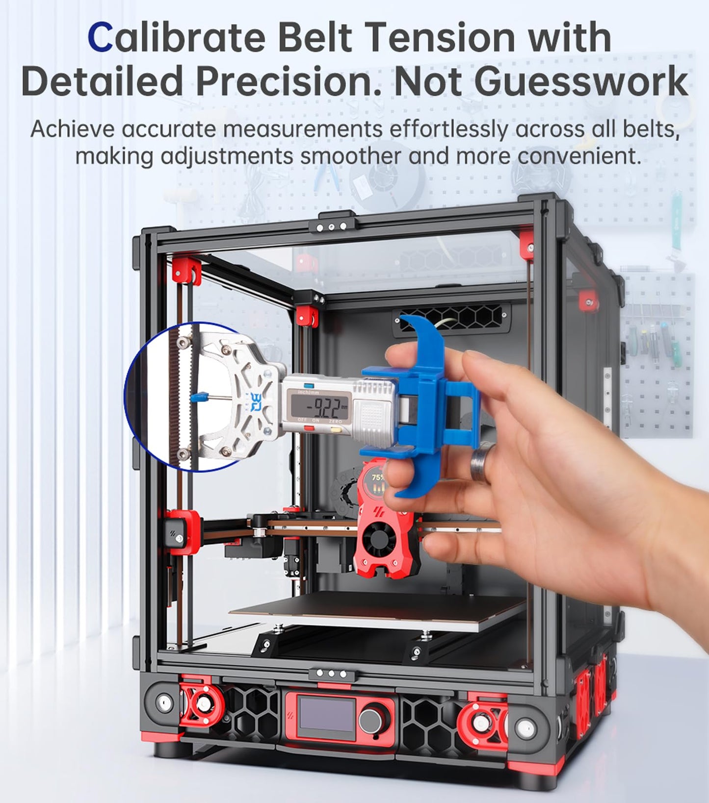 BIQU Belter, Belt Tension Gauge, High Precision Electric Belt Tension Meter, Easy to Read, Belt Tension Tool Designed for 3D Printers - WoodArtSupply