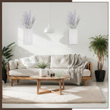 Vesici 2 Pack Wood Wall Planter Vase with Artificial Plants Indoor Plants Holder Pocket Farmhouse Wooden Vases Wall Flower Vase Hanging Plant Decor for Bedroom Kitchen Office Home (White,Lavender) Vesici