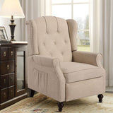 VUYUYU Wingback Recliner Chair, Push Back Arm Chair with Heat and Massage, Tufted Single Sofa for Home, Living Room, Office, Bedroom (Beige) VUYUYU