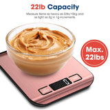 Mik-Nana Food Scale, 22lb Digital Kitchen Scale Weight Grams and Ounces for Baking Cooking Coffee Package Postage, 6 Units with Tare Function, LCD Display, Easy Clean Stainless Steel Mik-Nana