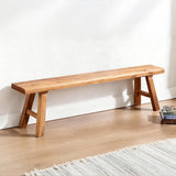 Wooden Bench Indoor, Rustic Farmhouse Narrow Entryway Bench with Natural Solid Wood, Durable and Sturdy Skinny Bench Suitable For Dining Room, Kitchen Porch Other Narrow Spaces (31.5 * 10.2 * 17.7） Taibahong